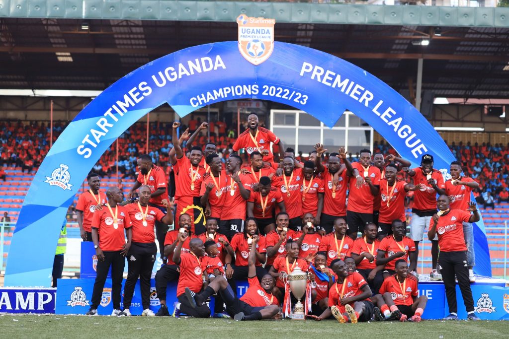 Vipers SC celebrating after winning Uganda Premier League